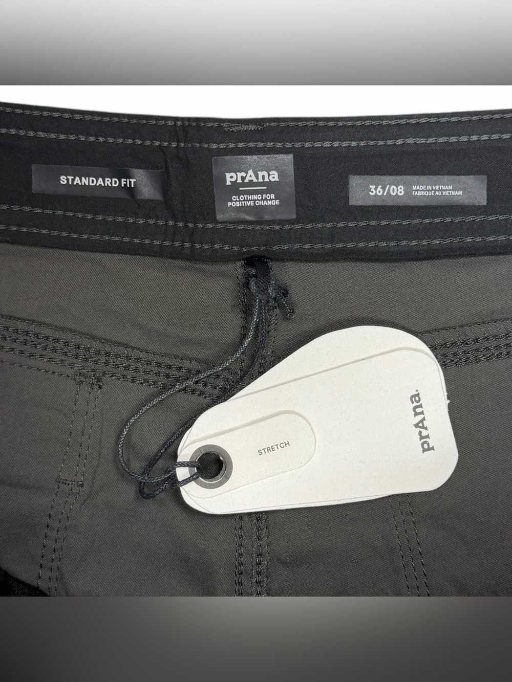 Prana Stretch Zion Short II Men 36 Grey 8” Cargo Trail Belted Outdoor Hiking NEW - Picture 8 of 14